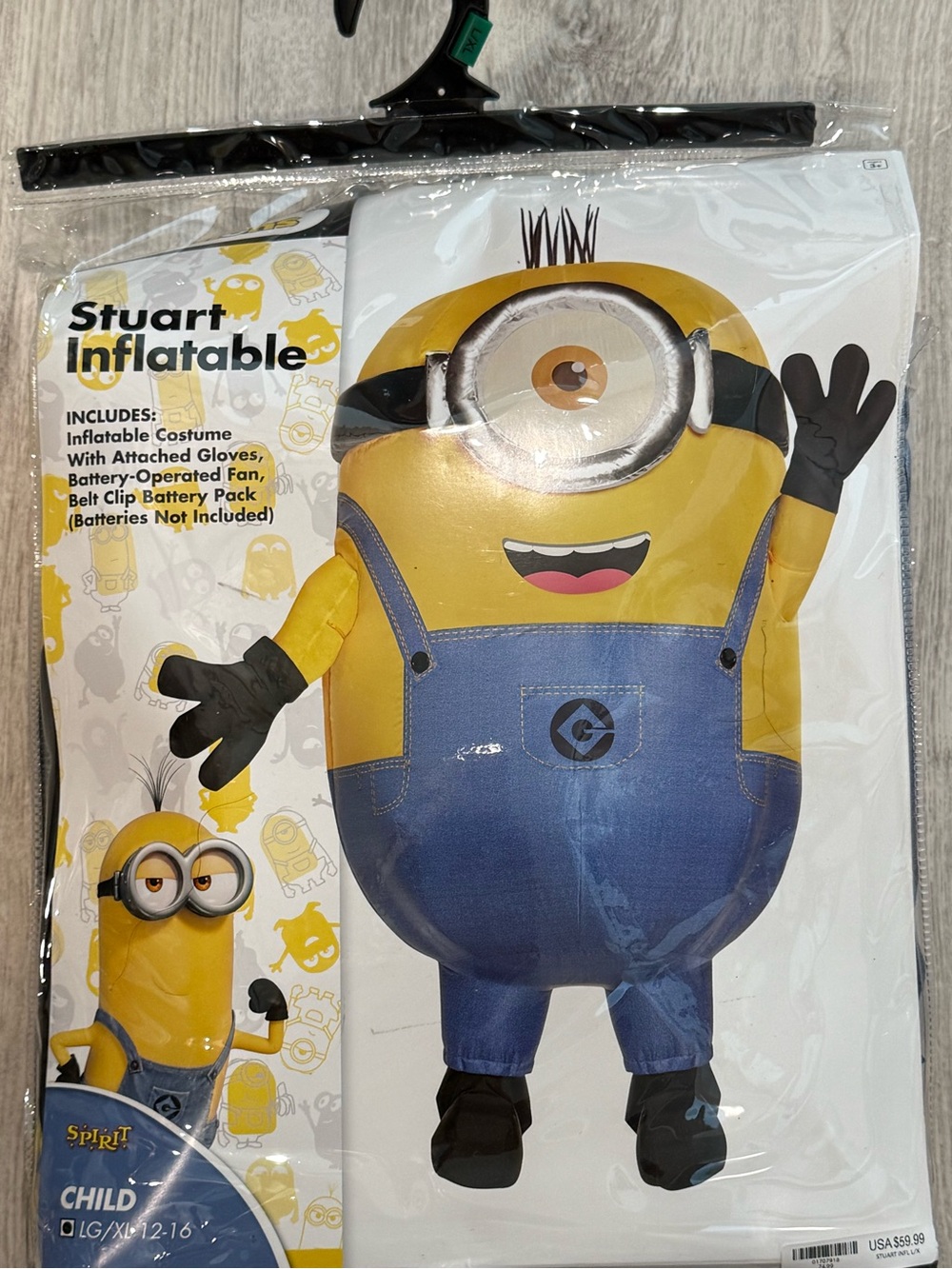 Spirit Stuart Inflatable Minion Costume Yellow and Blue
